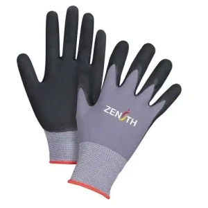 12 Pack - ZX-1 Premium Touchscreen Compatible Gloves, 6/X-Small, Foam Nitrile Coating, 15 Gauge, Nylon Shell
